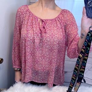 🔥2/$10 |•A.N.A.•| Colorful Semi-sheer Top/Blouse Size PXL